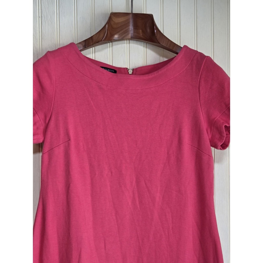 Talbots Dress Womens PS Pink Short Sleeve T-Shirt Shift Knee‎ Length Cotton